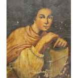 Italian School (19th century): Portrait of a Girl with Tambourine