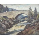 Owen Bowen (Staithes Group 1873-1967): 'A Highland Bridge - Sutherlandshire'