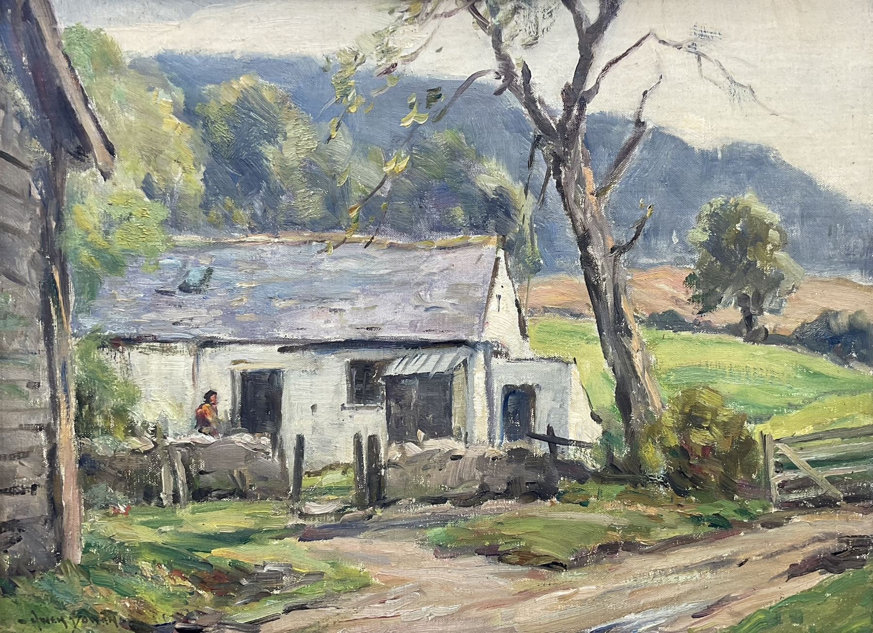 Owen Bowen (Staithes Group 1873-1967): 'The Little Farm - Llanferres' North Wales