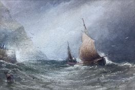 Frederick William Booty (British 1840-1924): Fishing Boat off the Yorkshire Coast