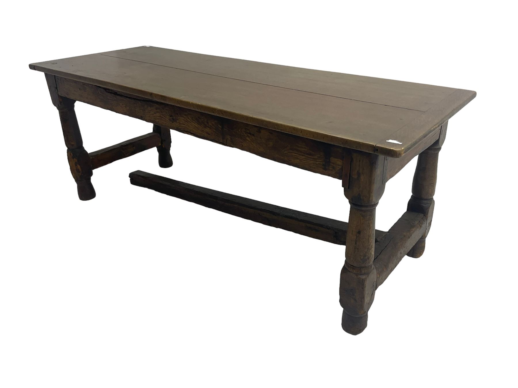 18th century and later oak refectory dining table - Image 5 of 8