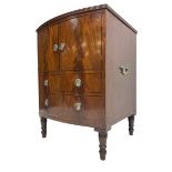 Early 19th century mahogany converted bow-front commode