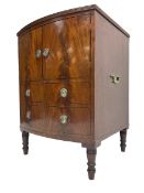 Early 19th century mahogany converted bow-front commode