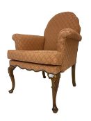 Georgian design walnut framed armchair