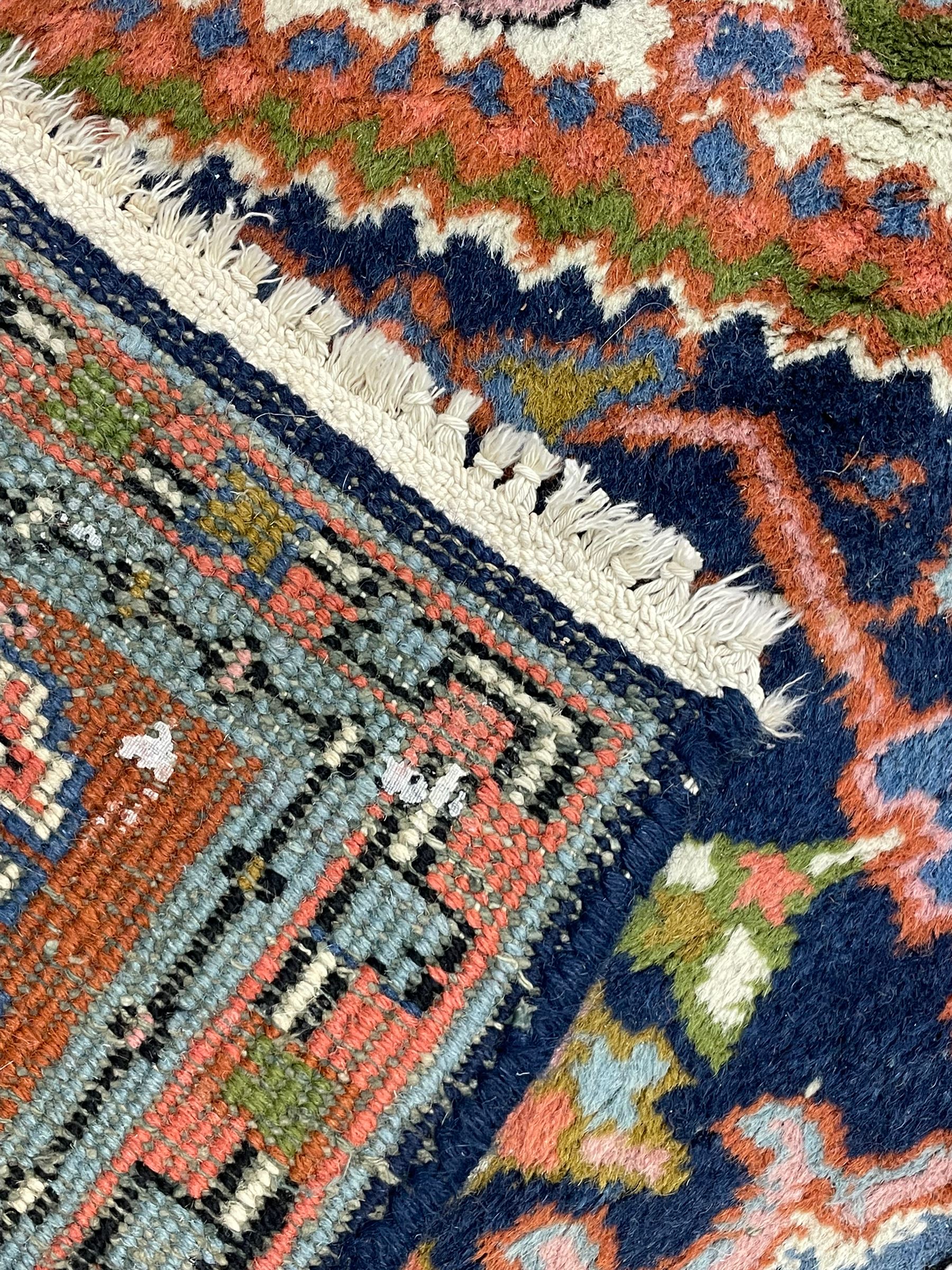 Persian Heriz indigo and rust ground rug - Image 7 of 8