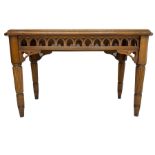 Late 19th century oak ecclesiastical side table