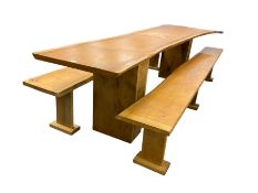 Large oak tree slab dining table