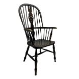 19th century stained elm and beech Windsor chair