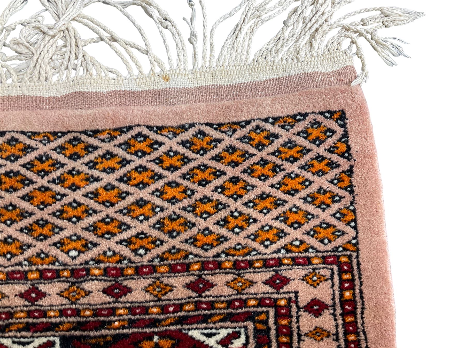 Persian Bokhara peach ground rug - Image 4 of 5