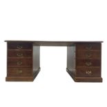 Large Georgian design mahogany twin pedestal solicitor's desk