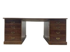 Large Georgian design mahogany twin pedestal solicitor's desk