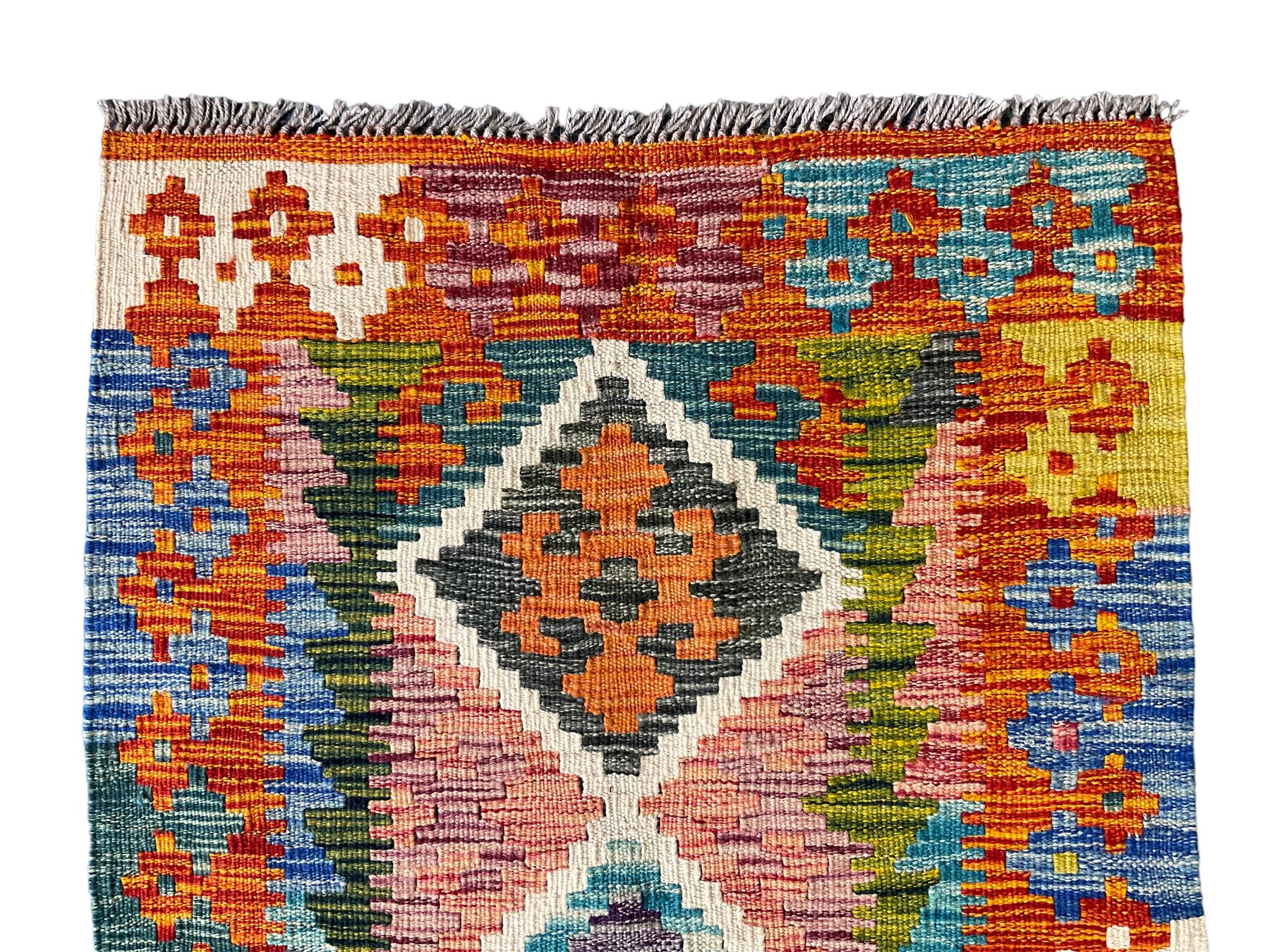 Afghan Maimana Kilim multi-colour runner rug - Image 2 of 5