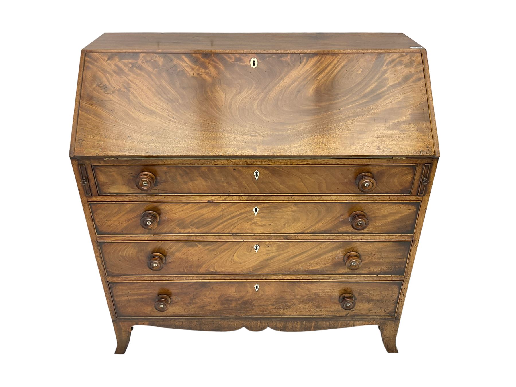 George III mahogany bureau - Image 2 of 8