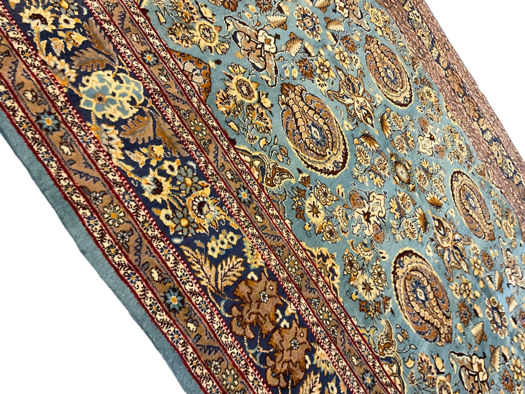 Central Persian Qum pale blue ground rug - Image 4 of 6