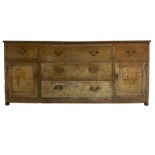 George III stripped oak dresser base or sideboard