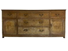 George III stripped oak dresser base or sideboard