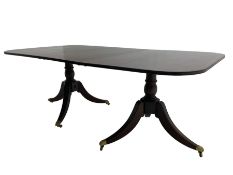 Acorn Industries - Regency design extending twin pillar dining table