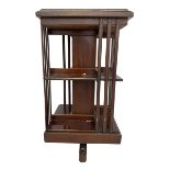 Edwardian inlaid mahogany revolving bookcase