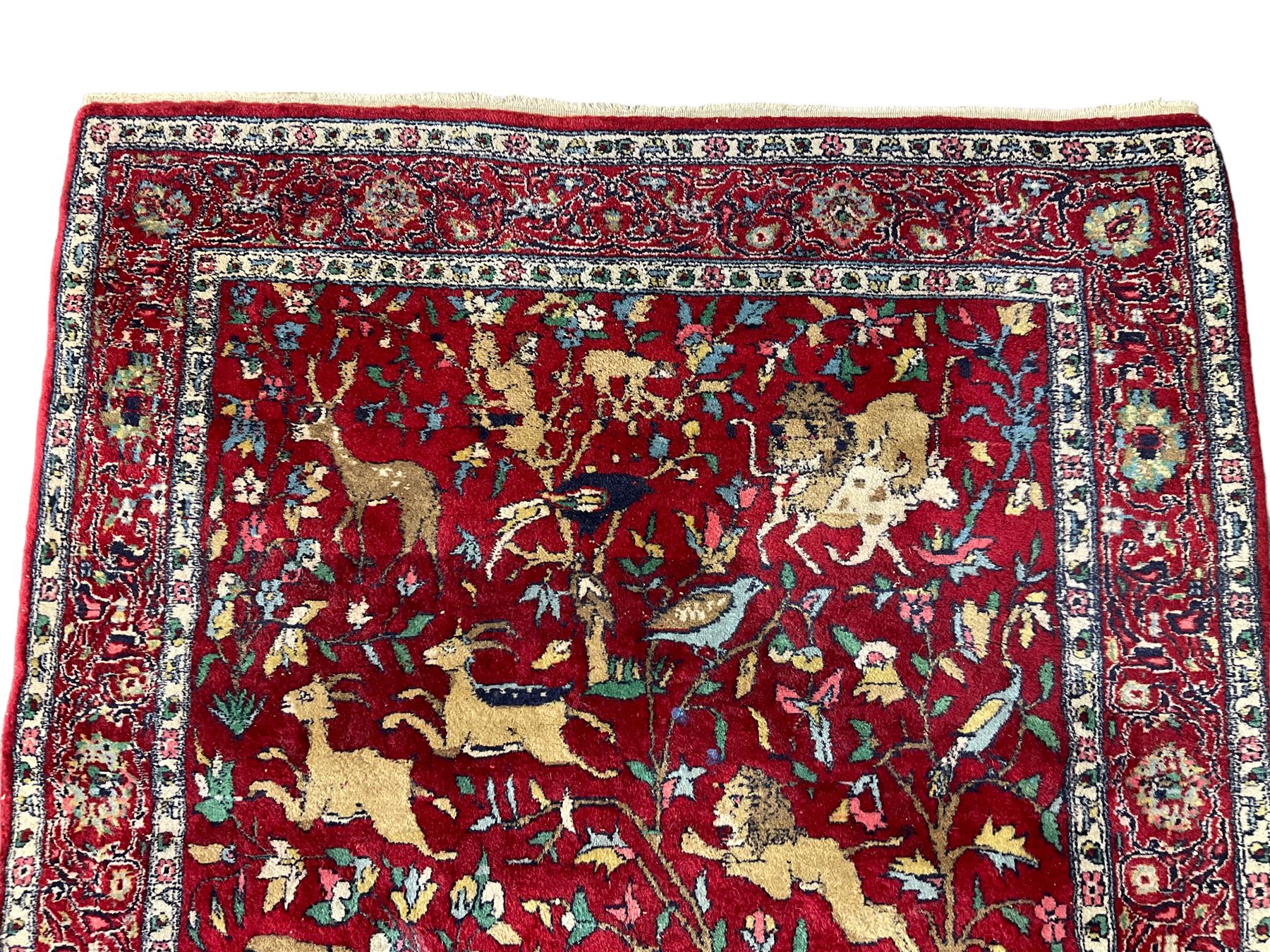 Persian Kashan design crimson ground rug - Image 2 of 6