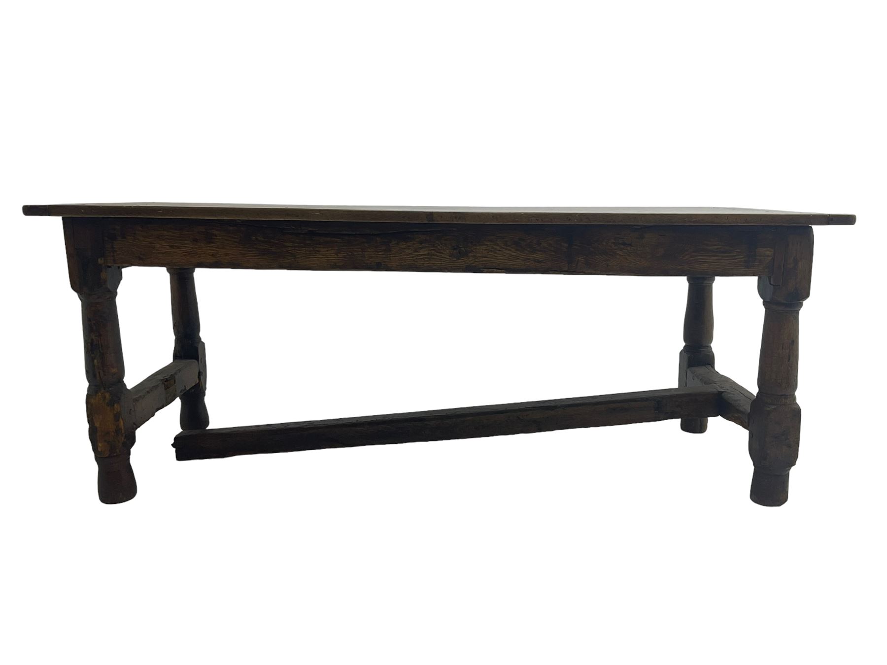 18th century and later oak refectory dining table - Image 2 of 8