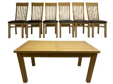 Contemporary light oak dining table
