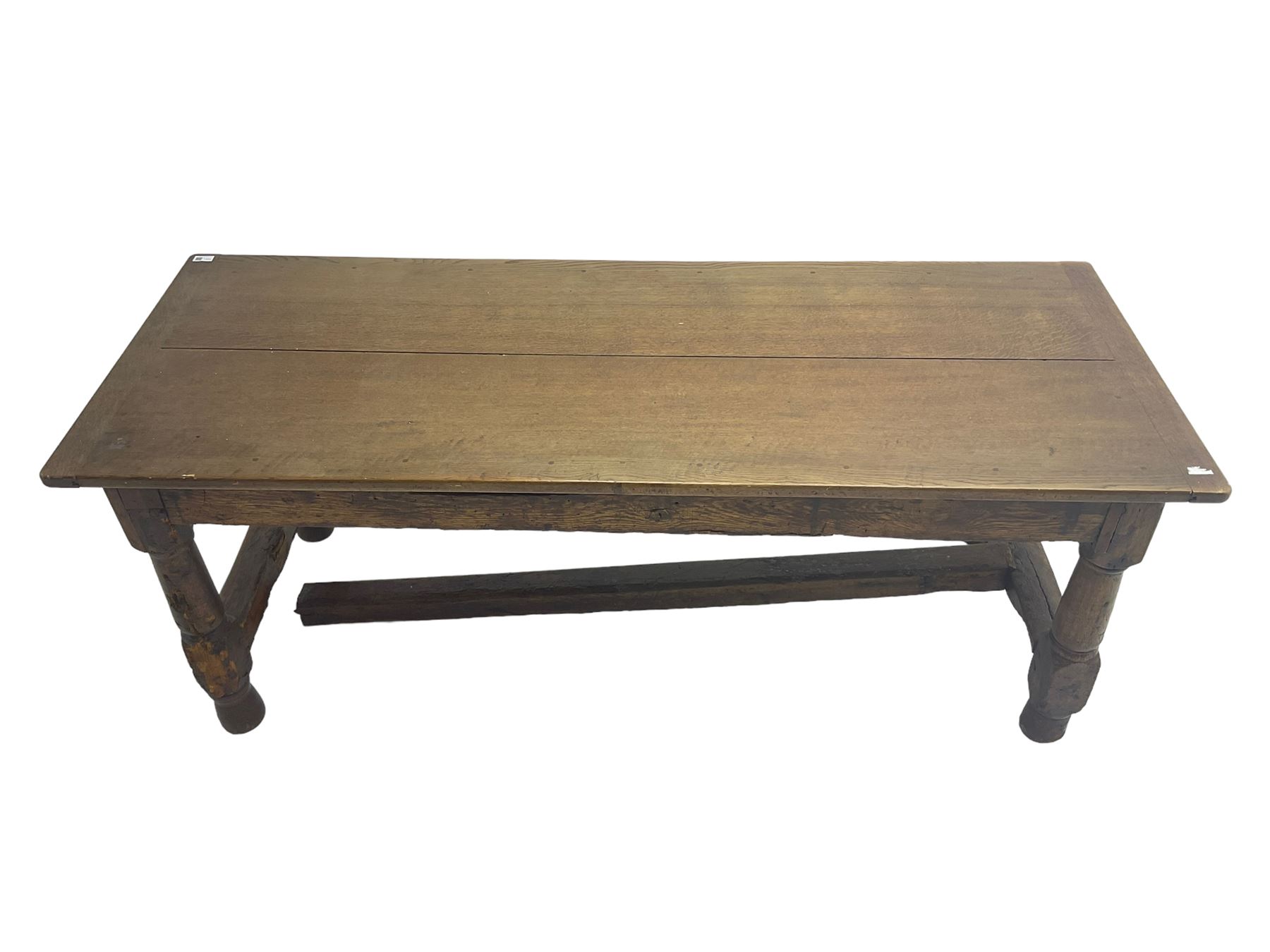 18th century and later oak refectory dining table - Image 3 of 8