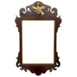 Early 19th century Chippendale design mahogany framed wall mirror