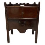 George III mahogany tray top night-cabinet commode
