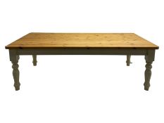 Large pine farmhouse style dining table