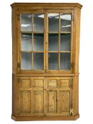 Large early 19th century pine corner cabinet