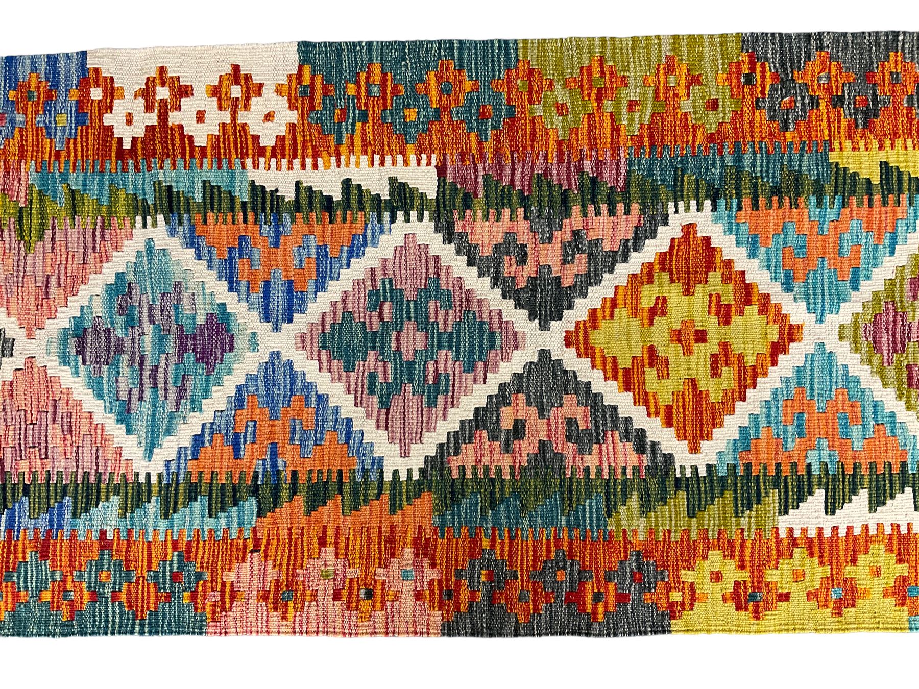 Afghan Maimana Kilim multi-colour runner rug - Image 3 of 5
