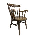 Early 20th century stained beech Captain's chair