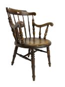 Early 20th century stained beech Captain's chair