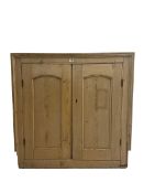 George III pine wall cupboard doors for architectural niche or cupboard
