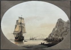 Samuel Atkins (British 1760-1810): 'Leaving a Bay'