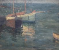Newlyn School (Early 20th century): Fishing Boats at Anchor