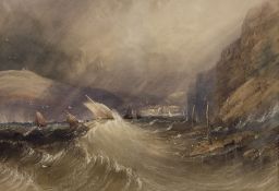Henry Barlow Carter (British 1804-1868): 'Storm off Staithes'