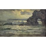 Alexander Carruthers Gould RBA (British 1870-1948): 'Moonlight on the Cornish Coast'