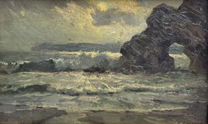 Alexander Carruthers Gould RBA (British 1870-1948): 'Moonlight on the Cornish Coast'