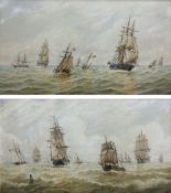 William Frederick Settle (Hull 1821-1897): 'Sailing Ships Under Way'