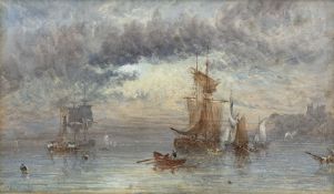 George Weatherill (British 1810-1890): Shipping Off Whitby at Sunset