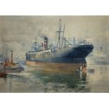 Frank Watson Wood (British 1862-1953): 'Under Repair - Leith Docks'