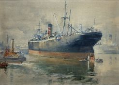 Frank Watson Wood (British 1862-1953): 'Under Repair - Leith Docks'