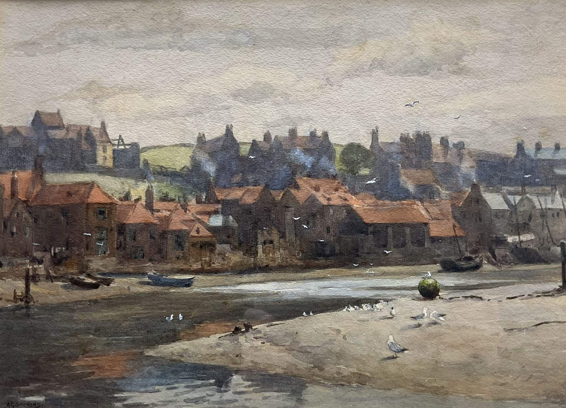Albert George Stevens (Staithes Group 1863-1925): Whitby Inner Harbour