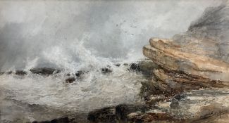 Paul Marny (French/British 1829-1914): 'A Breezy Day - Filey Brigg'