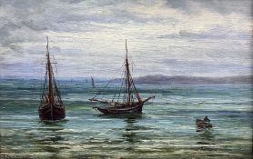 Thomas Barrett (Staithes Group 1845-1924): 'Clovelly Fishing Boats'