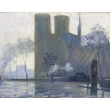 Attrib. Frank Myers Boggs (USA 1855-1926): Notre Dame in the Rain