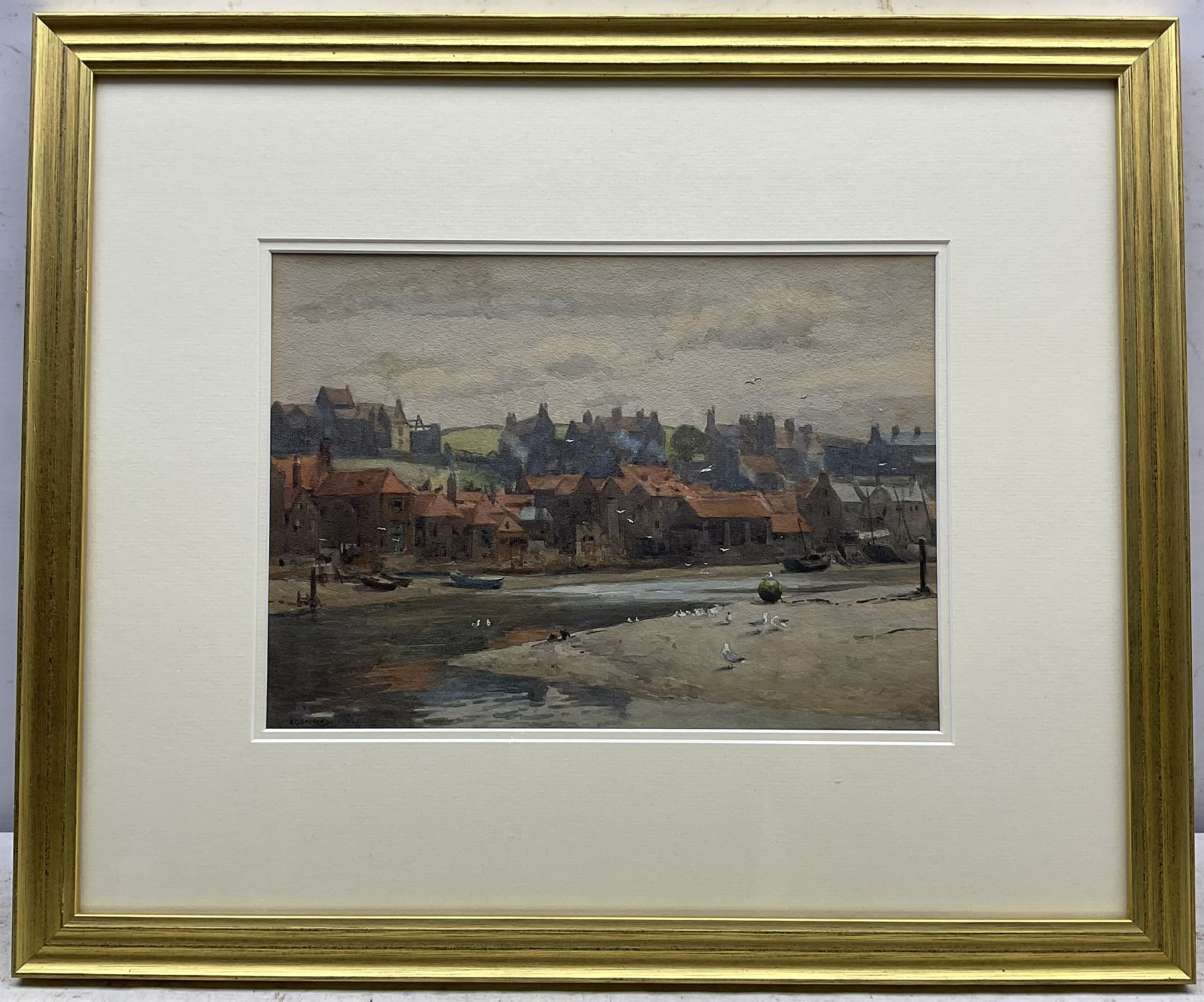Albert George Stevens (Staithes Group 1863-1925): Whitby Inner Harbour - Image 2 of 4