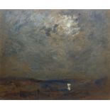 James Kay RSA RSW (Scottish 1858-1942): Lone Figure by Moonlight