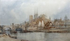 Paul Marny (French/British 1829-1914): 'Angers on the Maine'